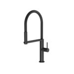 blix flexible hose sink mixer round matte black