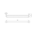 festival double towel rail 760mm spec