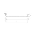 festival single towel rail 760mm spec