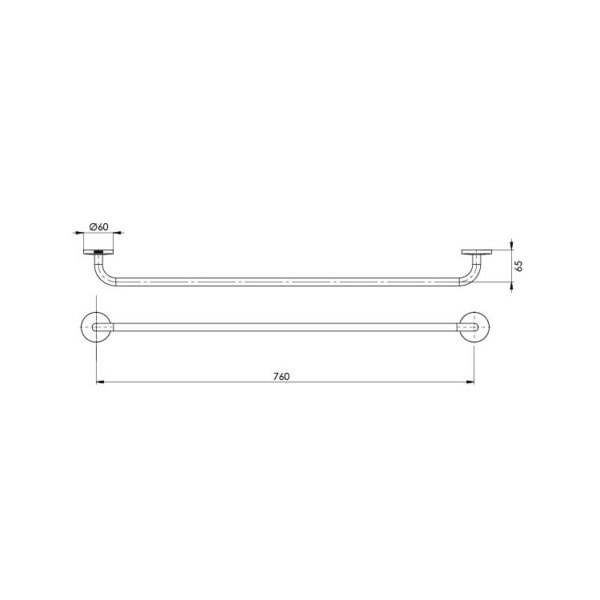 festival single towel rail 760mm spec