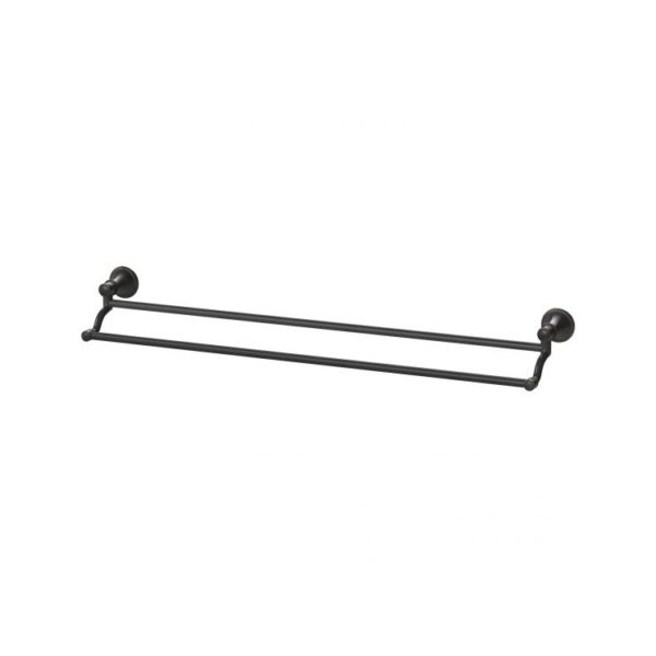 nostalgia double towel rail 760mm antique black