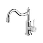 nostalgia sink mixer 220mm shepherds crook chrome white handle