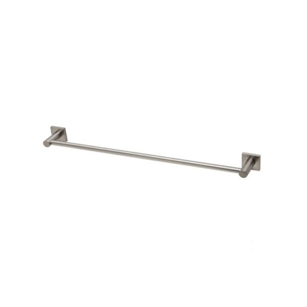 radii single towel rail 600mm square brushed nickel