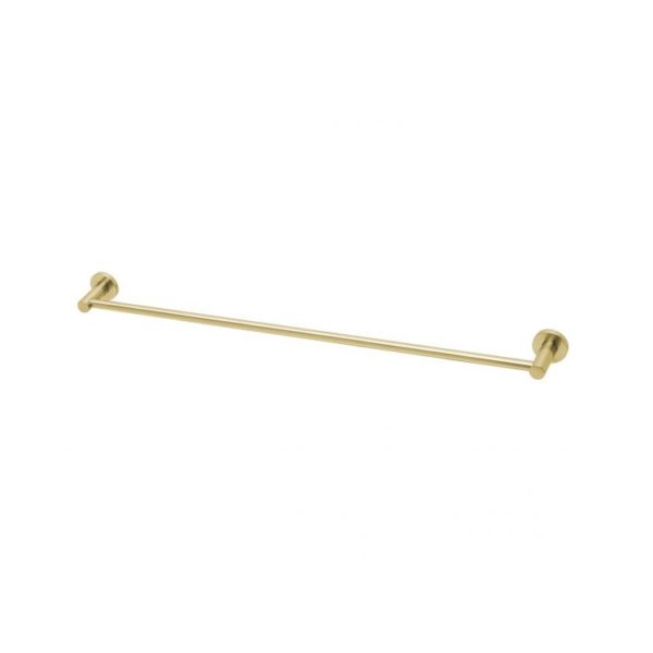 radii single towel rail 800mm round plate brushed gold