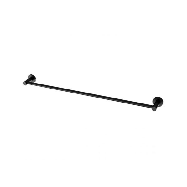radii single towel rail 800mm round plate matte black