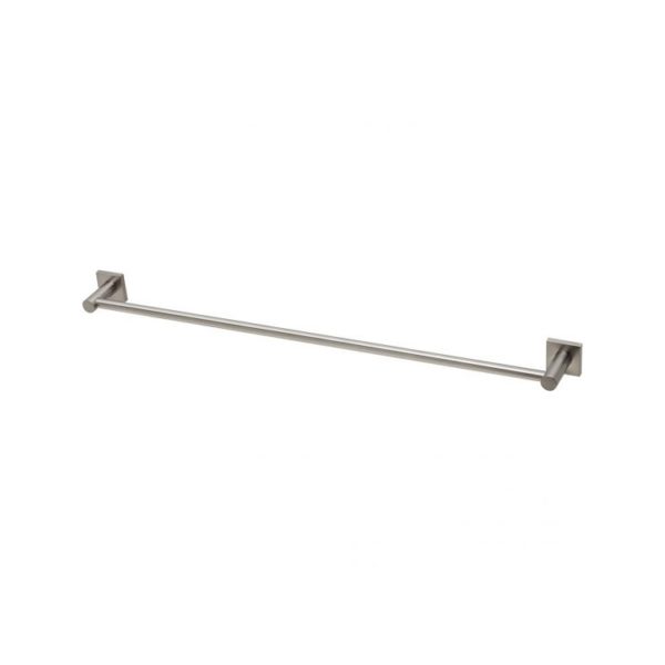 radii single towel rail 800mm square plate brushed nickel