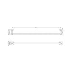 radii single towel rail 800mm square plate spec