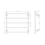 radii towel ladder 750 x 740mm round plate spec