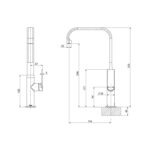 teel sink mixer 200mm squareline spec