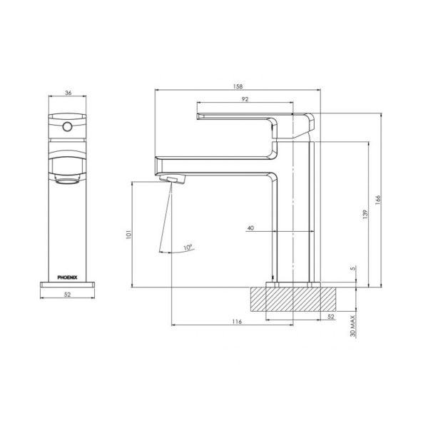 teva basin mixer spec