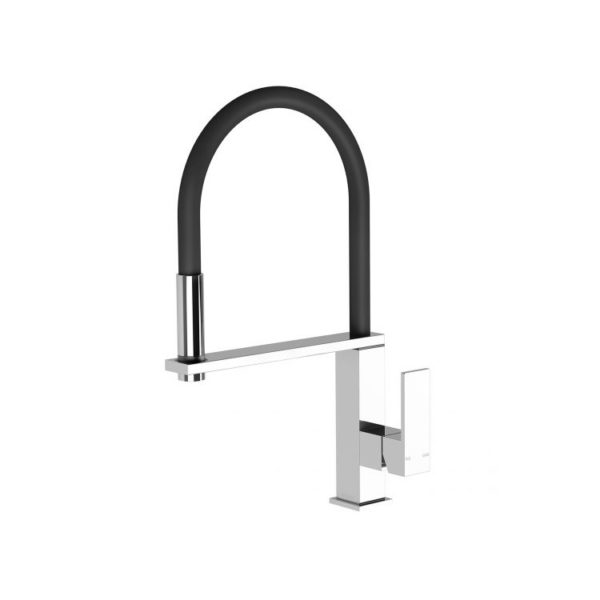 vezz flexible hose sink mixer square chrome