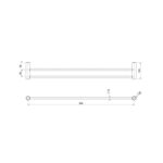 vivid slimline double towel rail 800mm spec