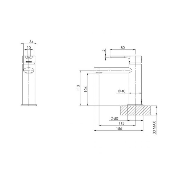 vivid slimline oval basin mixer spec