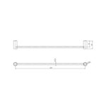vivid slimline single towel rail 600mm spec