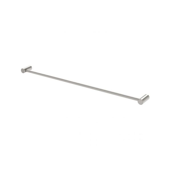 vivid slimline single towel rail 800mm brushed nickel