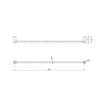 vivid slimline single towel rail 800mm spec