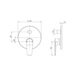 Arlo Shower Bath Diverter Mixer Trim Kit Only spec