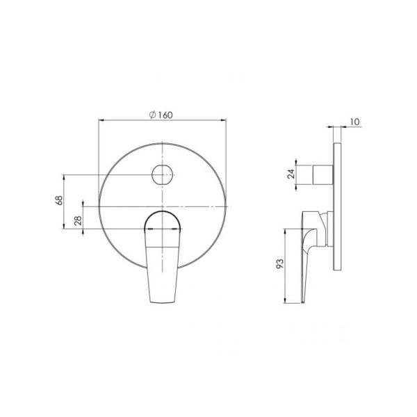 Arlo Shower Bath Diverter Mixer Trim Kit Only spec