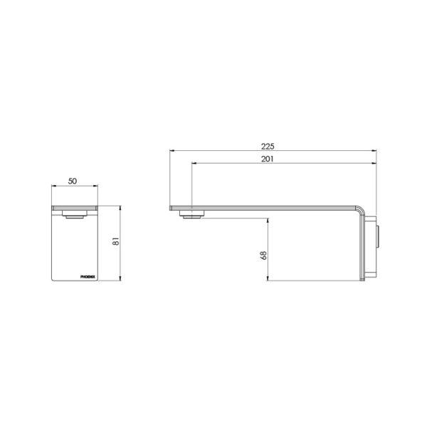 Axia Wall Basin Bath Outlet 200mm spec