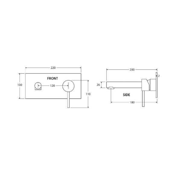 HUSTLE Wall Mixer with Spout spec