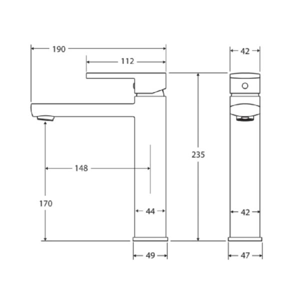 KOKO Medium Basin Mixer spec