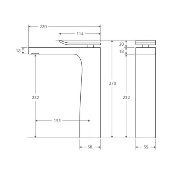 LINCOLN Tall Basin Mixer spec