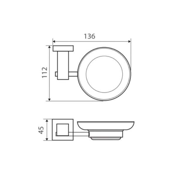 MODENA Glass Soap Dish spec