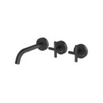 Vivid Slimline Plus Wall Basin Bath Hostess Set 180mm Outlet matte black