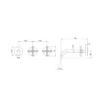 Vivid Slimline Plus Wall Basin Bath Hostess Set 180mm Outlet spec