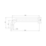 Vivid Wall Bath Outlet 250mm Curved spec