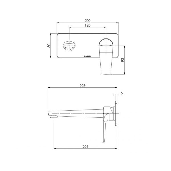 Arlo Wall Basin Bath Mixer Set 200mm Trim Kit Only spec