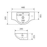 CHARLOTTE Wall-Hung Basin spec
