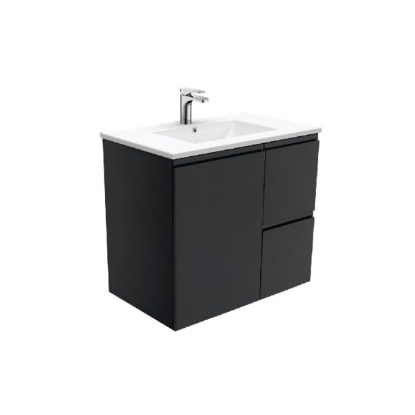 Dolce Fingerpull Matte Black 750 Wall-Hung Vanity