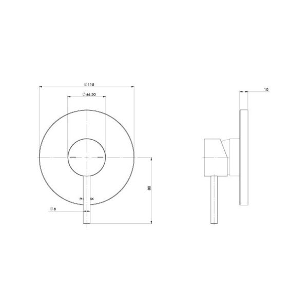 Pina Shower Wall Mixer Trim Kit Only spec