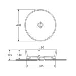 RAK MOON Round Above Counter Basin spec