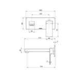 Teva Wall Basin Bath Mixer Set 200mm Trim Kit Only spec