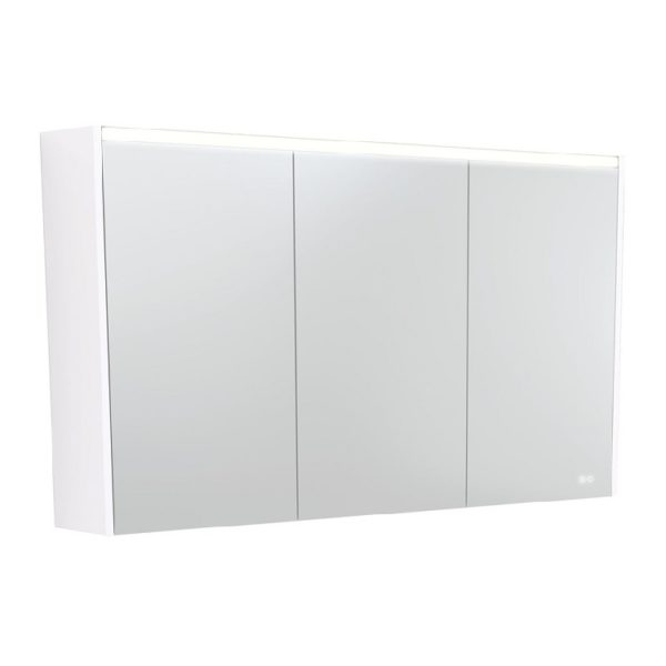 Fienza LED Mirror Cabinet with Gloss White Side Panels
