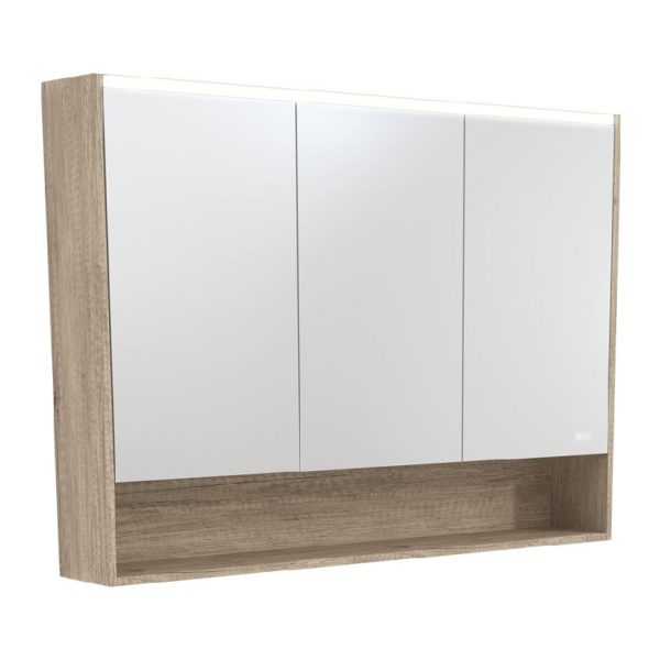Fienza LED Mirror Cabinet with Display Shelf Scandi Oak