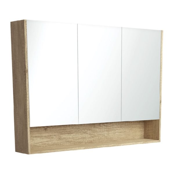 Fienza Mirror Cabinet with Display Shelf Scandi Oak