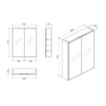 600 Bevel Edge Mirror Cabinet spec