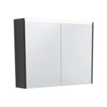Fienza LED Mirror Cabinet with Satin Black Side Panels