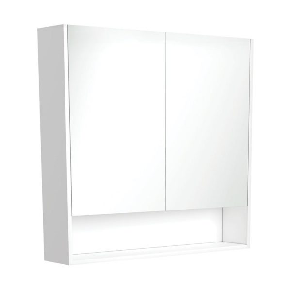 Fienza Mirror Cabinet with Display Shelf Gloss White