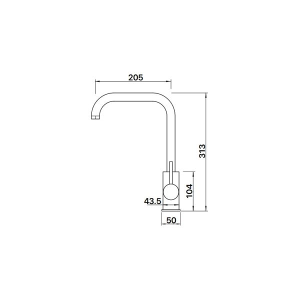 ANISE (HOLLI) SQUARE GOOSENECK SINK MIXER spec