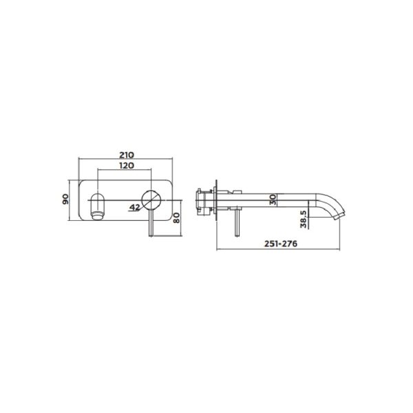ANISE (HOLLI) WALL TUB MIXER spec