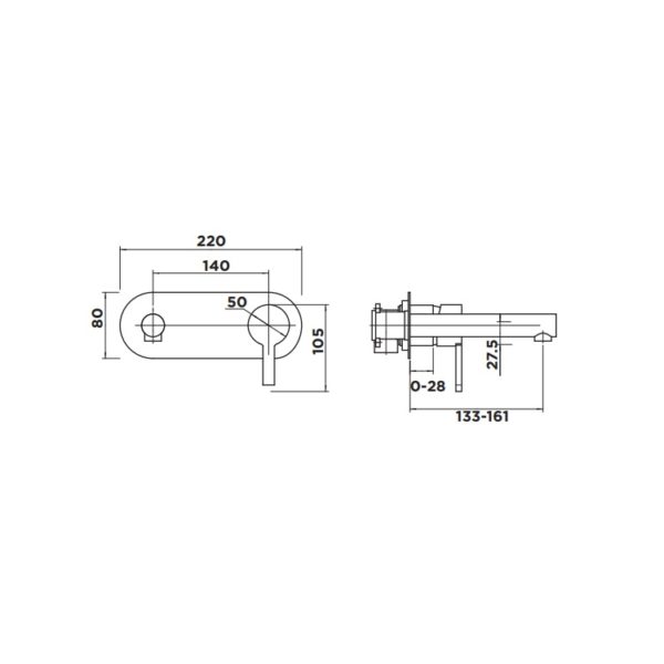COCOA (AMANE) WALL PLATE MIXER spec