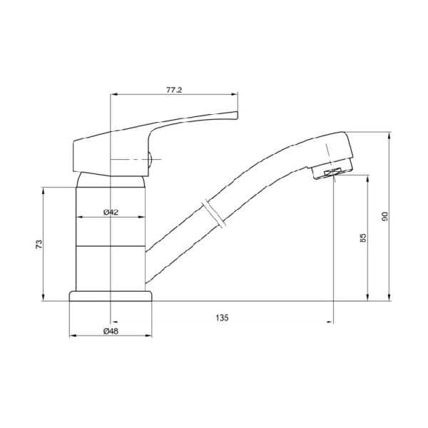 Capri Swivel Basin Mixer, chrome spec