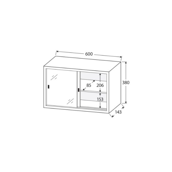 Metal Cabinet with Glass, Acrylic Mirror Doors spec