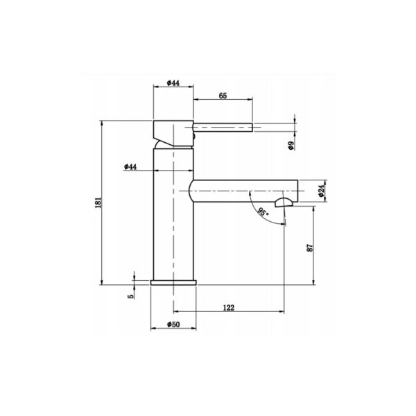 Milan Pin Lever Basin Mixer spec