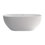 Fienza Nero Matte White Stone Bath 1400