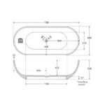 NERO 1780 Matte White Stone Bath spec